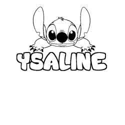 Coloring page first name YSALINE - Stitch background