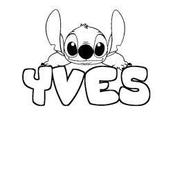Coloring page first name YVES - Stitch background