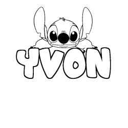 Coloring page first name YVON - Stitch background