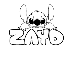 Coloring page first name ZAYD - Stitch background