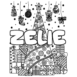 ZELIE - Christmas tree and presents background coloring