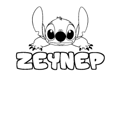 Coloring page first name ZEYNEP - Stitch background