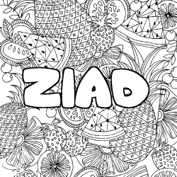 ZIAD - Fruits mandala background coloring
