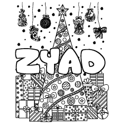ZYAD - Christmas tree and presents background coloring