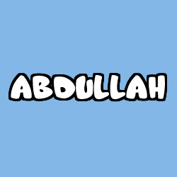 Coloring page first name ABDULLAH