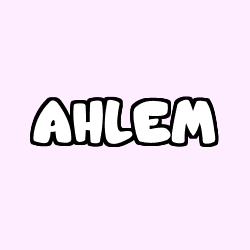 Coloring page first name AHLEM