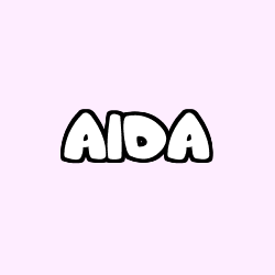 Coloring page first name AIDA