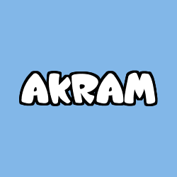 Coloring page first name AKRAM