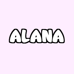 Coloring page first name ALANA