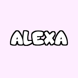 Coloring page first name ALEXA