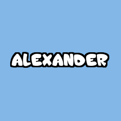 Coloring page first name ALEXANDER