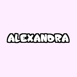Coloring page first name ALEXANDRA