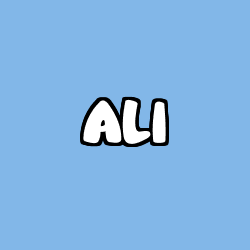 Coloring page first name ALI