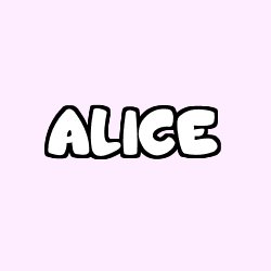 Coloring page first name ALICE