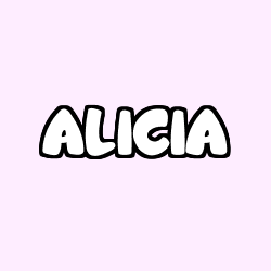 Coloring page first name ALICIA