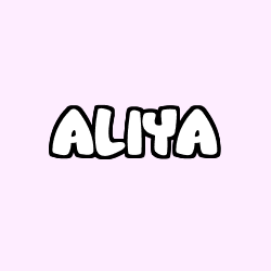 Coloring page first name ALIYA