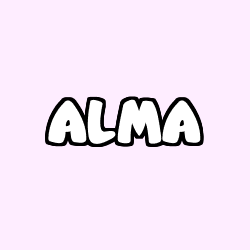 Coloring page first name ALMA
