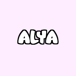 Coloring page first name ALYA