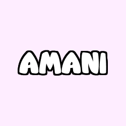 Coloring page first name AMANI