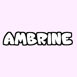 Coloring page first name AMBRINE