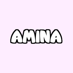 Coloring page first name AMINA