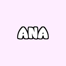 Coloring page first name ANA