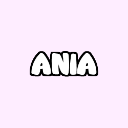 Coloring page first name ANIA