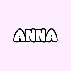 Coloring page first name ANNA