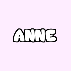 Coloring page first name ANNE