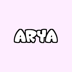 Coloring page first name ARYA