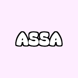 Coloring page first name ASSA