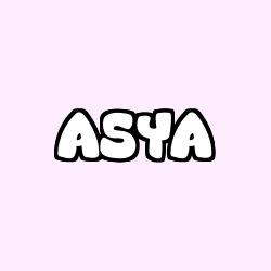 Coloring page first name ASYA