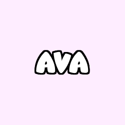 Coloring page first name AVA