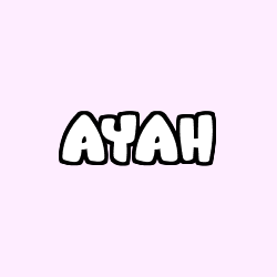 Coloring page first name AYAH