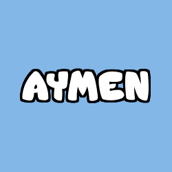 Coloring page first name AYMEN