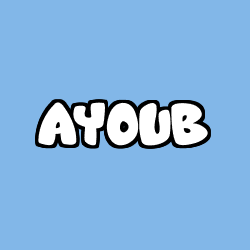 Coloring page first name AYOUB