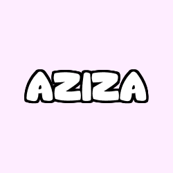 Coloring page first name AZIZA