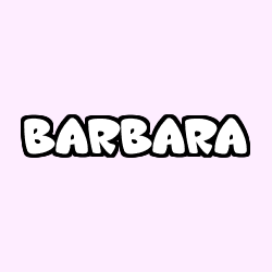 Coloring page first name BARBARA