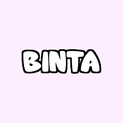 Coloring page first name BINTA