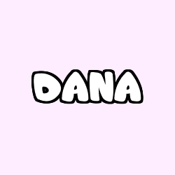 Coloring page first name DANA