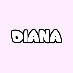 Coloring page first name DIANA