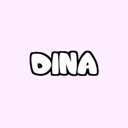 Coloring page first name DINA
