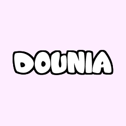Coloring page first name DOUNIA