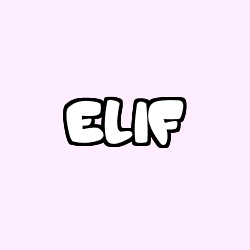 Coloring page first name ELIF