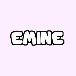 Coloring page first name EMINE
