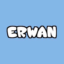 Coloring page first name ERWAN