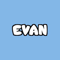 Coloring page first name EVAN