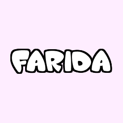 Coloring page first name FARIDA