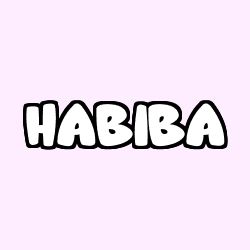 Coloring page first name HABIBA