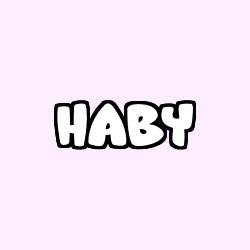 Coloring page first name HABY